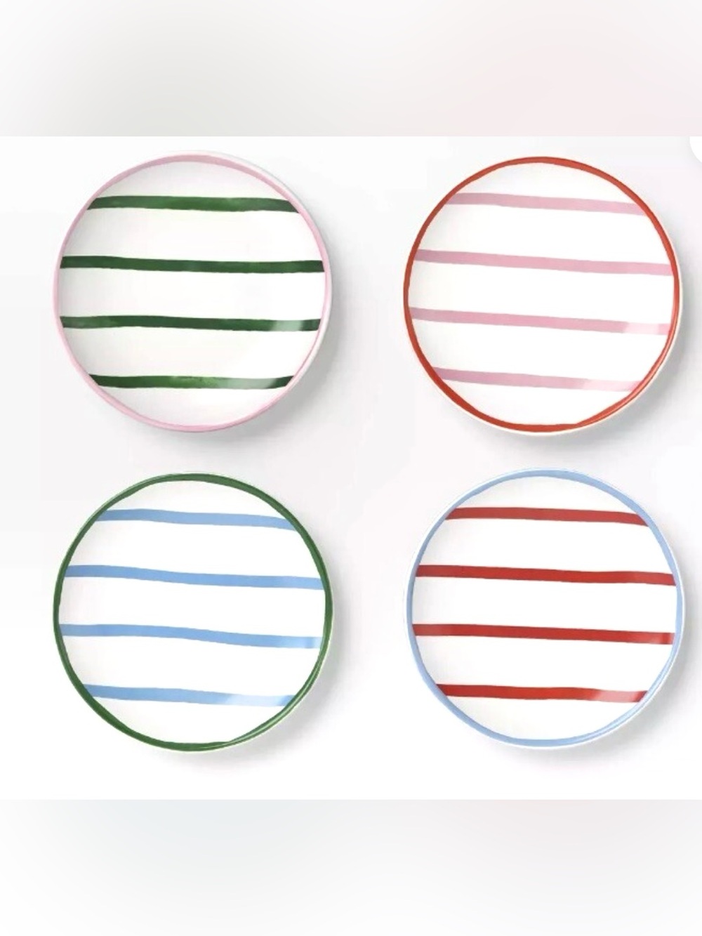 Threshold - 4ok 6” Stoneware Striped Appetizer Plates